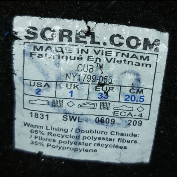 SOREL | Youth Boys Cub Winter Snow Boots Grey Black Size 2 - Picture 10 of 11